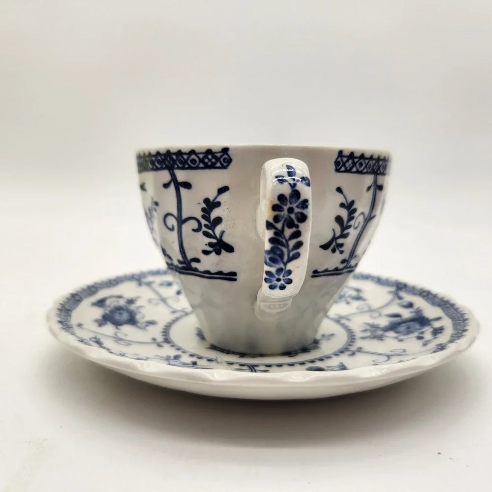 Johnson Brothers Indies Blue Ironstone Cup and Saucer Set Made in England Floral - Picture 3 of 11